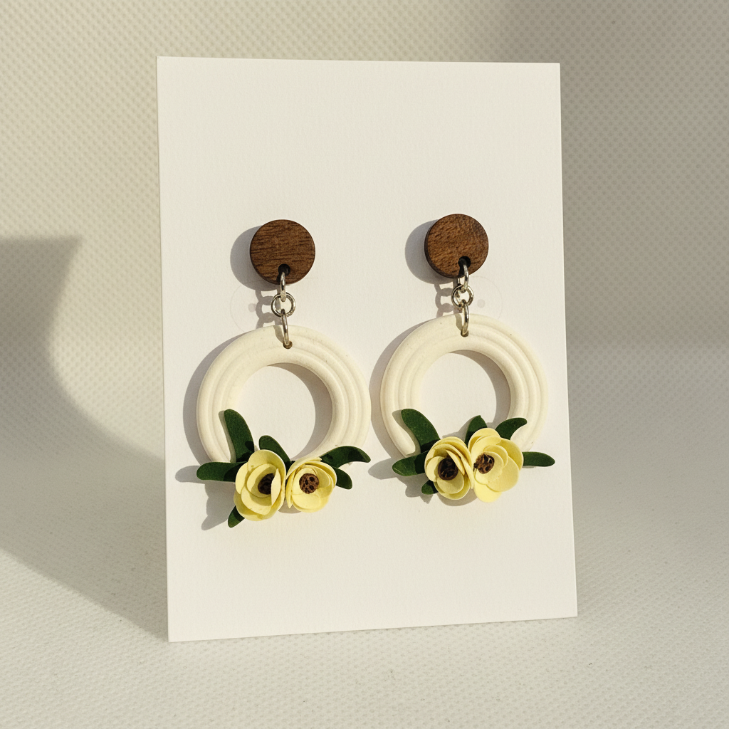 Lemon Rose Circle Dangles card shot