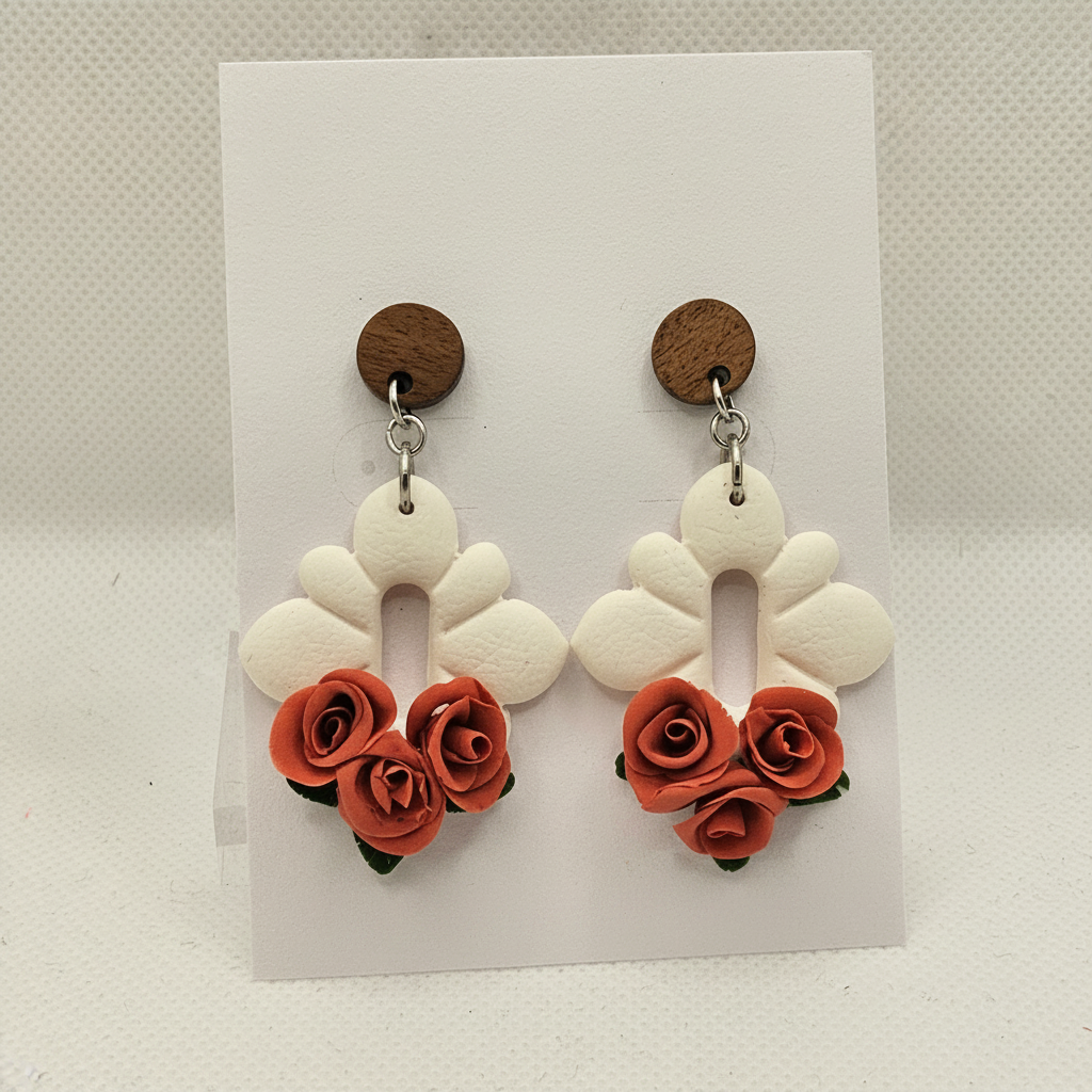 Winterberry Floral Drop Earrings card shot