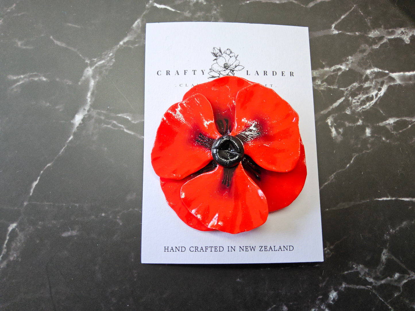Black-Centred Poppy Pins