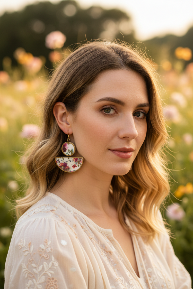  "Summer Romance & Colour Collection - Handmade polymer clay earrings with vibrant florals, watercolor designs and romantic patterns"