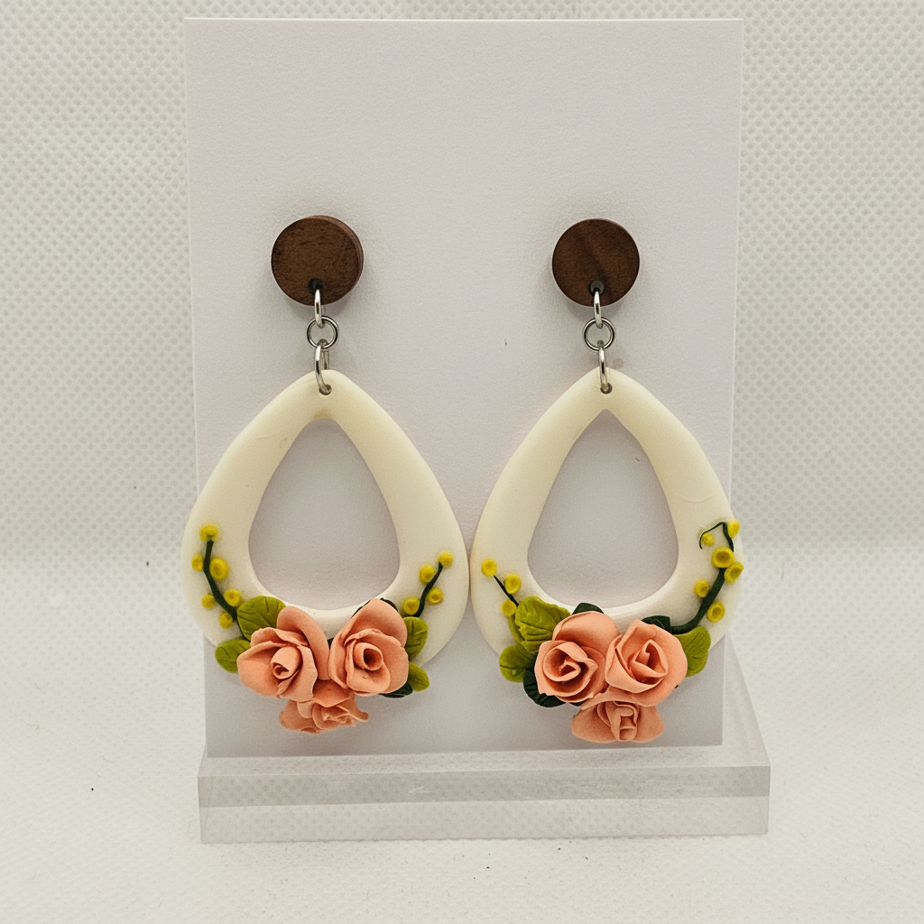 Brandied Wattle Rose Earrings card shot