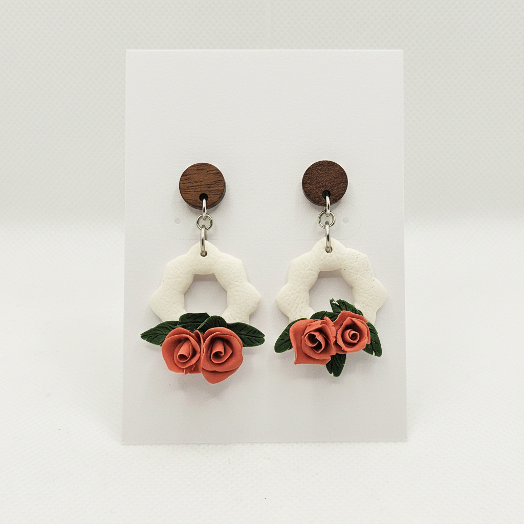 Winterberry Flower Frame Earrings card shot