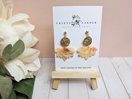 Natural Clay Agate Brass Small Earrings