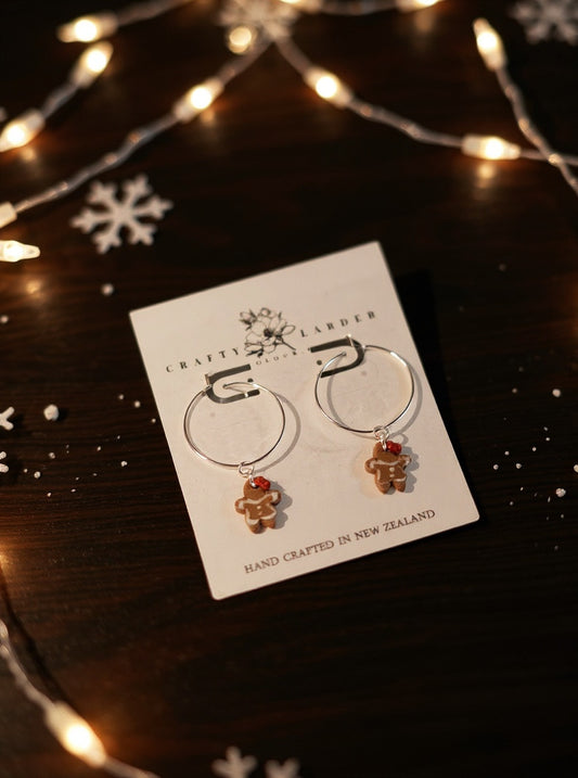 Mini Gingerbread Girl Hoops