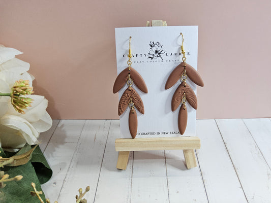 Natural Clay Cocoa Bean Statement Earlings