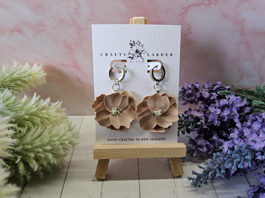 Dusky Pink Blossom Sparkle Dangles