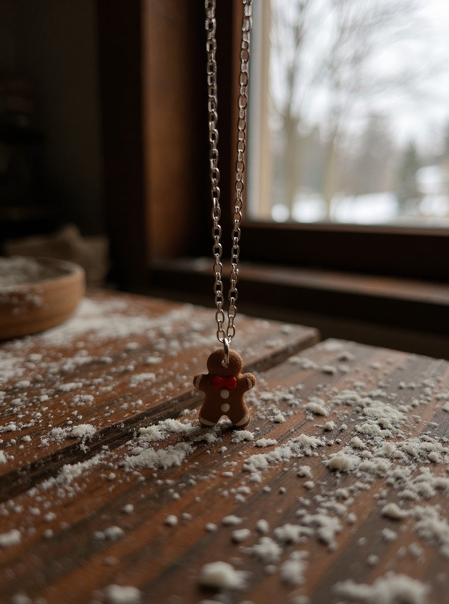 Mini Gingerbread Boy Necklace