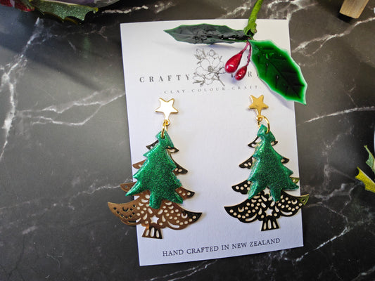 Glittery Christmas Tree Dangles
