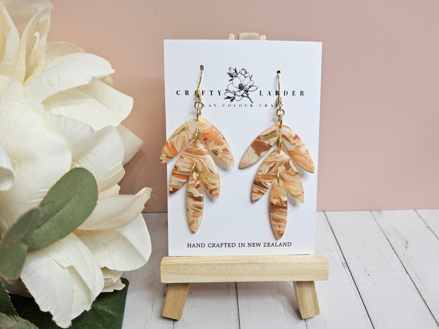Natural Clay Agate Statement Earrings
