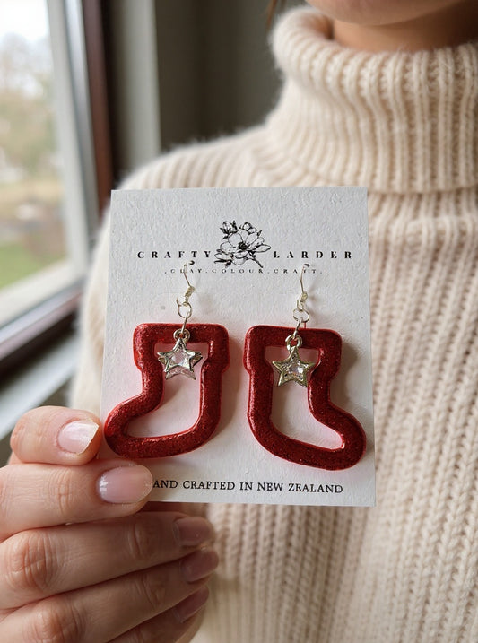 Glitter Stocking Star Dangles