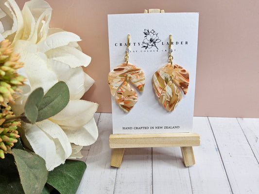 Natural Clay Agate Cubic Zirconia Earrings