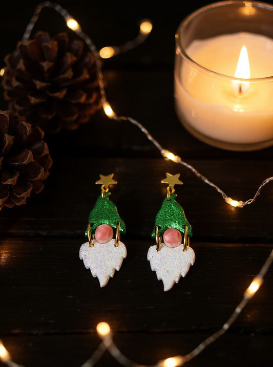 Glittery Festive Gnome Dangles