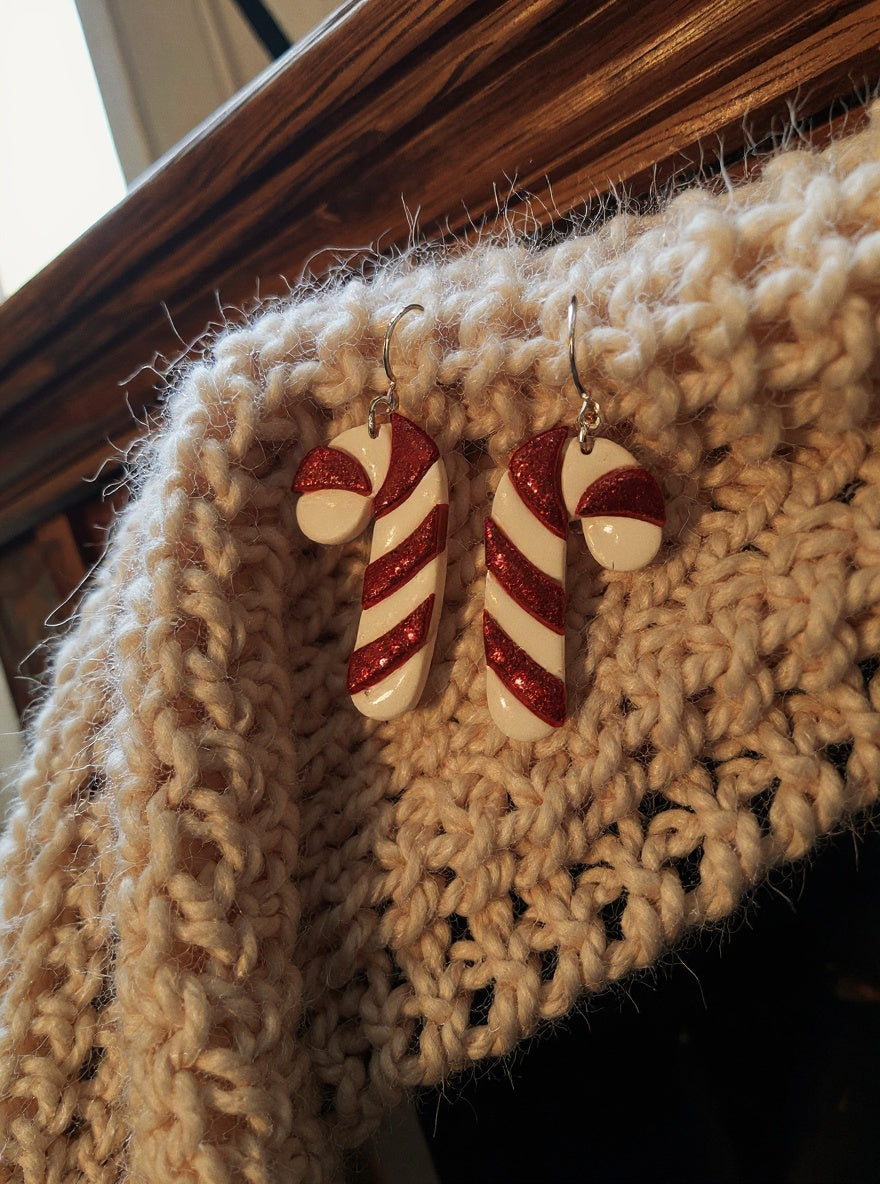 Glitter Candy Cane Dangles