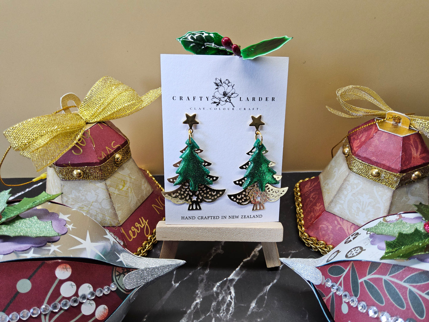 Glittery Christmas Tree Dangles