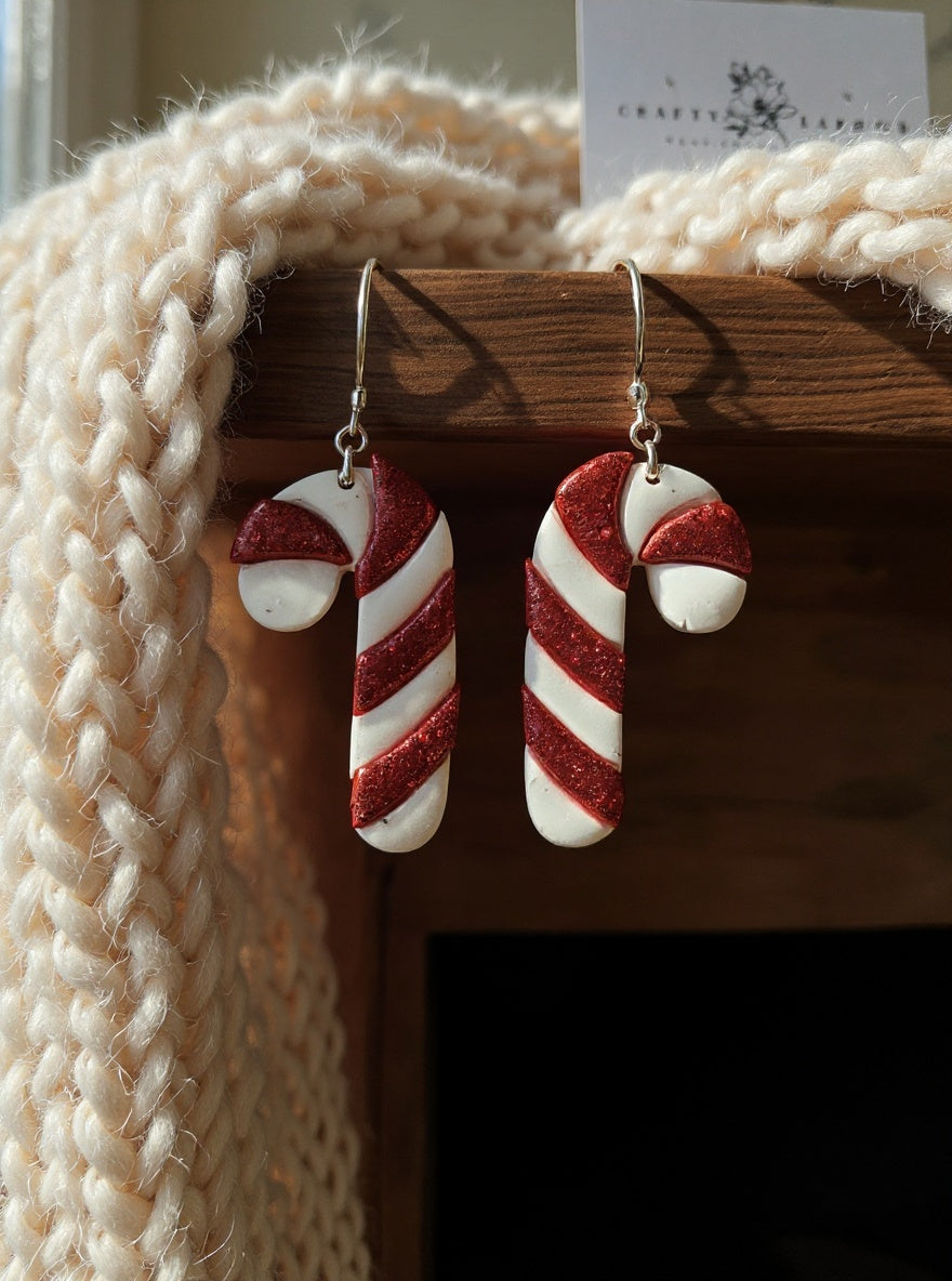 Glitter Candy Cane Dangles