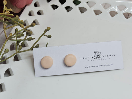 Natural Clay Almond Stud Earrings