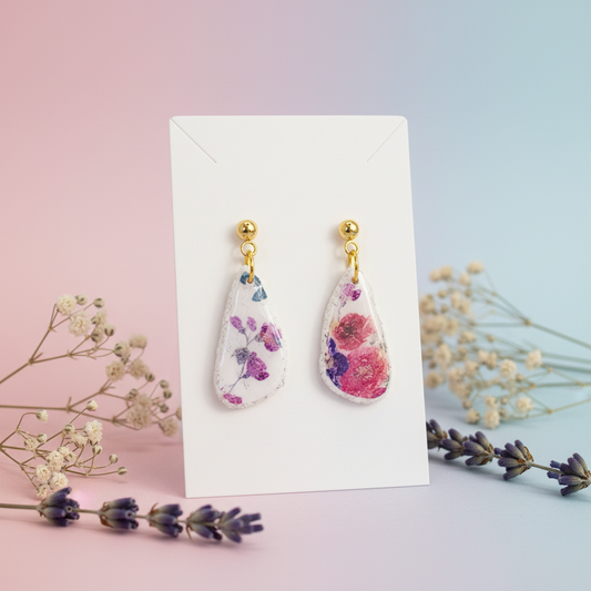 Garden Mismatched Drops displayed on white card with pastel gradient background and dried flower styling